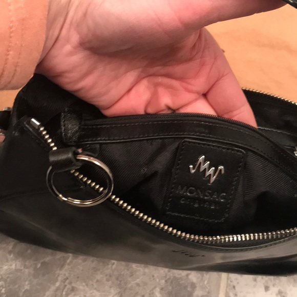 Monsac Original Black Leather mini purse - Picture 3 of 8